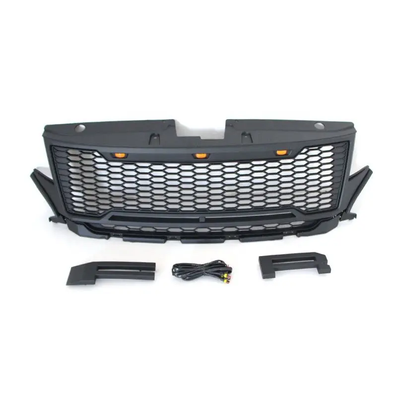 

Black Front Grill Bumper Grille Fit For Ford Edge 2012-2015 With LED Lights