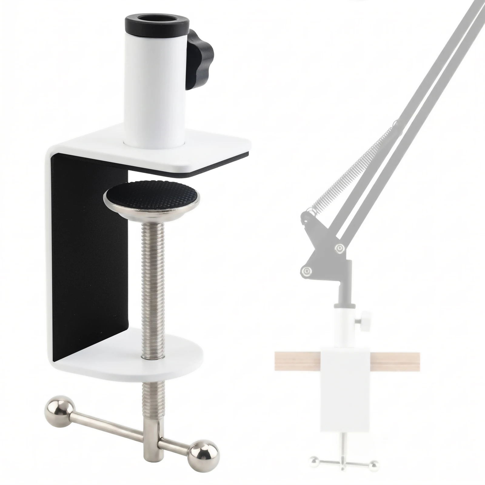 Metal Adjustable Microphone Clamp Desk Table Mount Heavy Duty Mic Stand Clip Holder for Boom Arm Microphone Desktop Lamp Bracket