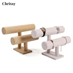 Bracelet Holder,Bracelet Display Stand with Metal Cap,Beige White Velvet Jewelry Organizer Displays for Necklace Scrunchies