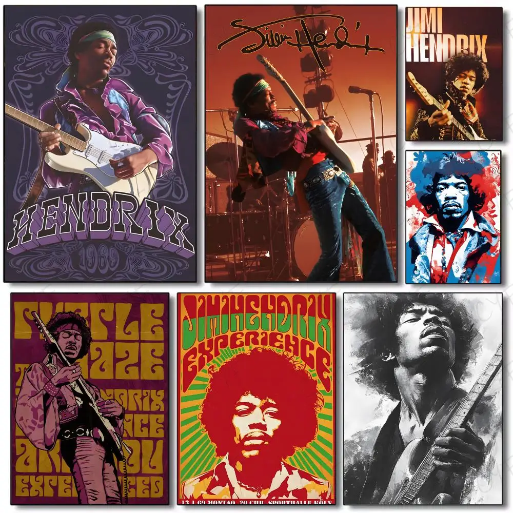 Musician Rock Jimi Hendrix Poster Painting Wall Art Mural for Living Room Home Decor and Gifts