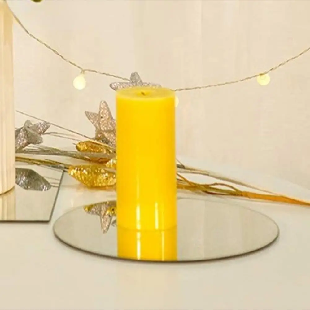 กระจกกลมถาดแก้ว,ขนาดใหญ่ความจุ DIY อะคริลิคตาราง Centerpiece,เทียนสําหรับงานแต่งงานตกแต่ง,200 มม