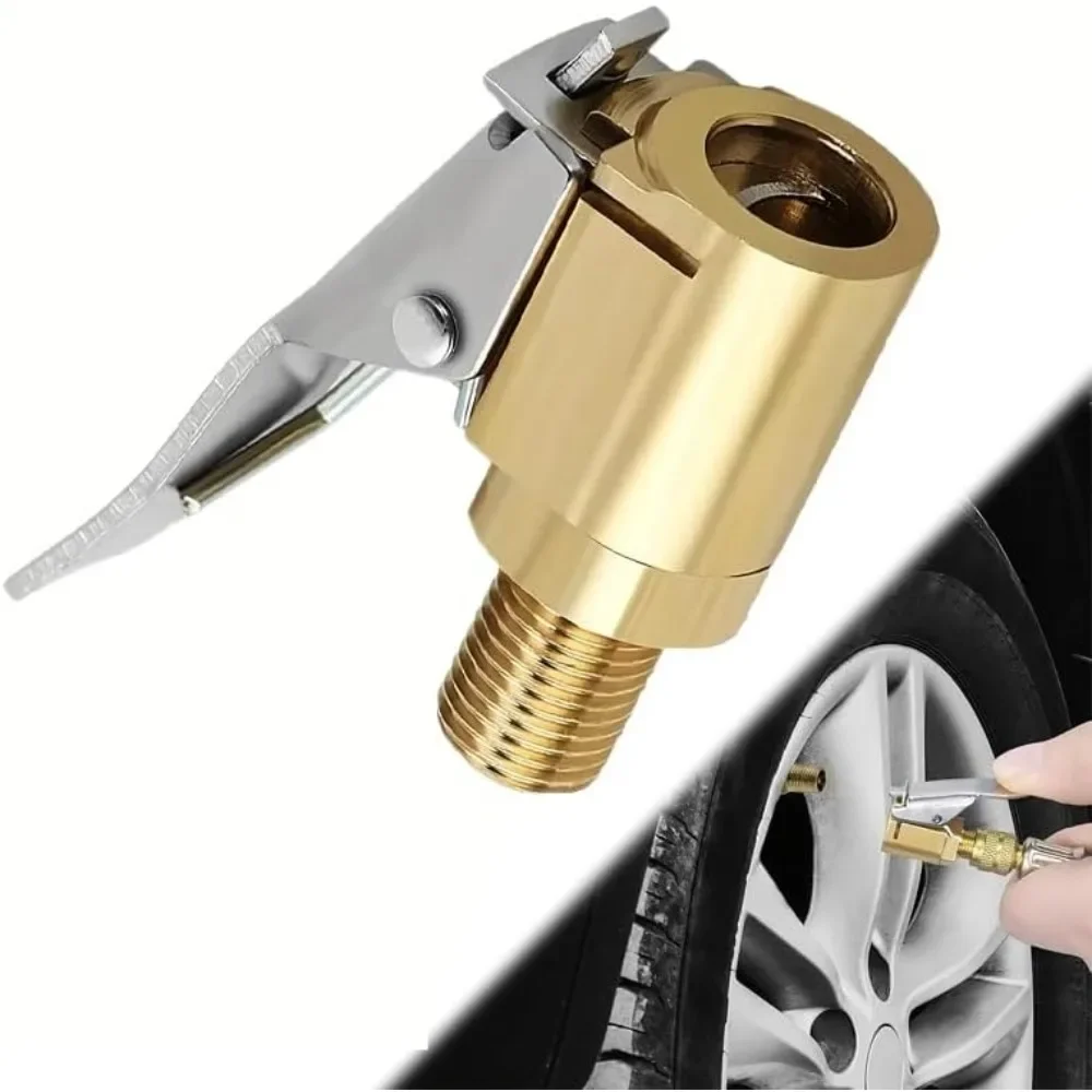 Car Tire Air Chuck Inflator Pump Valve Connector Clip-on Adapter Car Brass 8mm Tyre Wheel Valve For Inflatable Pump Dropship
