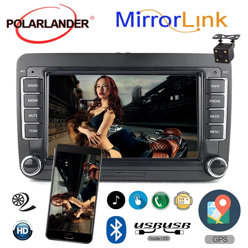 

MP5 GPS Navigation Car Multimedia Player 2 Din Bluetooth Carplay Android 7Inch For Bora Golf VW Polo Passat B6 B7 Touran WIFI