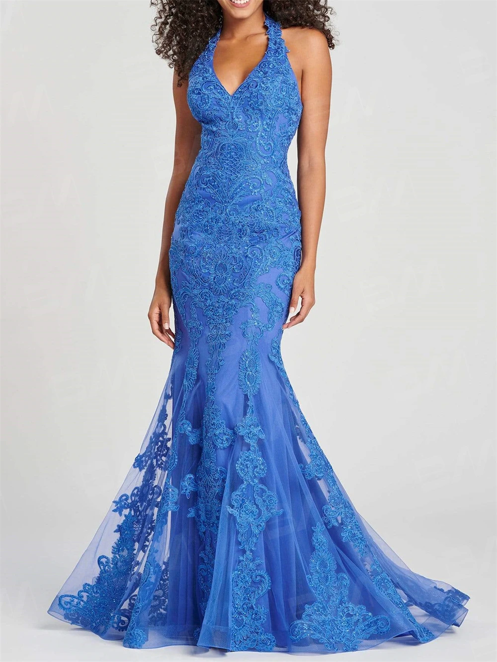 Vestido De fiesta De sirena con apliques florales elegantes, vestidos De noche con tirantes finos, Vestido sin espalda con tren De barrido, Vestido De Gala personalizado