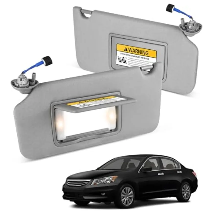 

Sunvisor DriverandPassenger Side for 2008-2017 Honda Accord Accessories LeftandRight Side Sun Visor with Light Mirror Replaceme