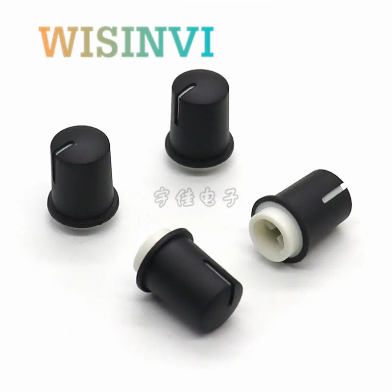 10PCS Rubber Half Shaft Knob Diameter 12mm Height 16.5mm Soft Rubber Potentiometer Knob 180 or 270 Degree D-Shaped Inner Hole 6m