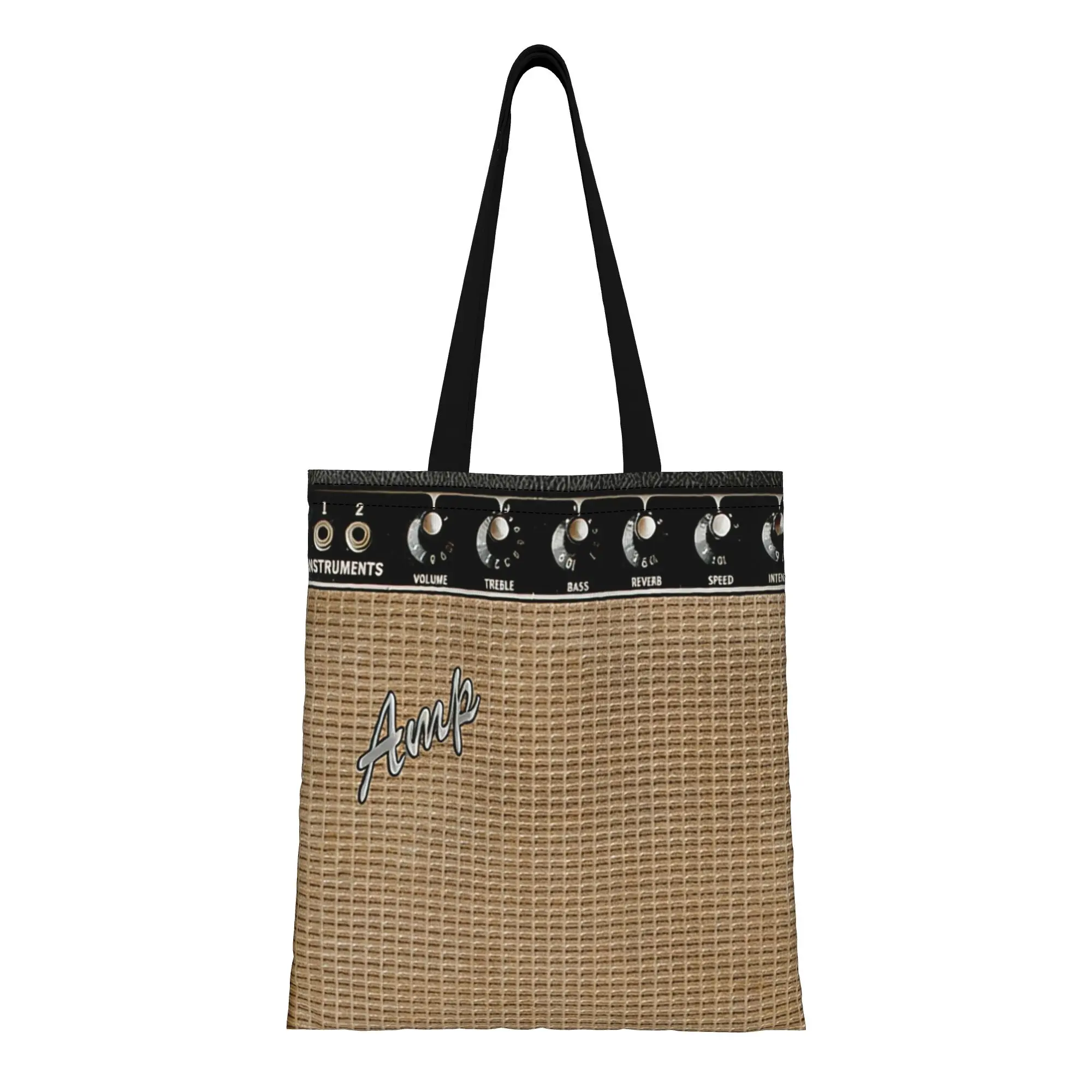 

Сумка-тоут из холщовой ткани для гитарного усилителя, двусторонняя, многоразовая, для музыкантов и гитаристов, на плечо/в руку