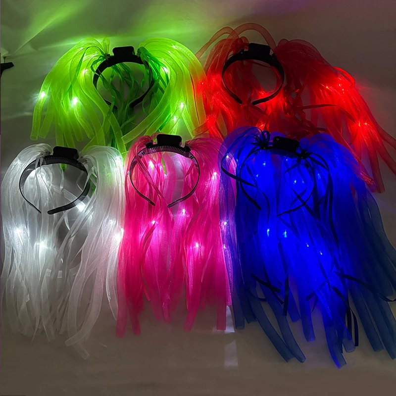 Cosplay Accessoires Kinderen Volwassen Light Up Noodle Hoofdband Verjaardag Carnaval Haarband Party Festival Kostuum Halloween Cosplay Pruik