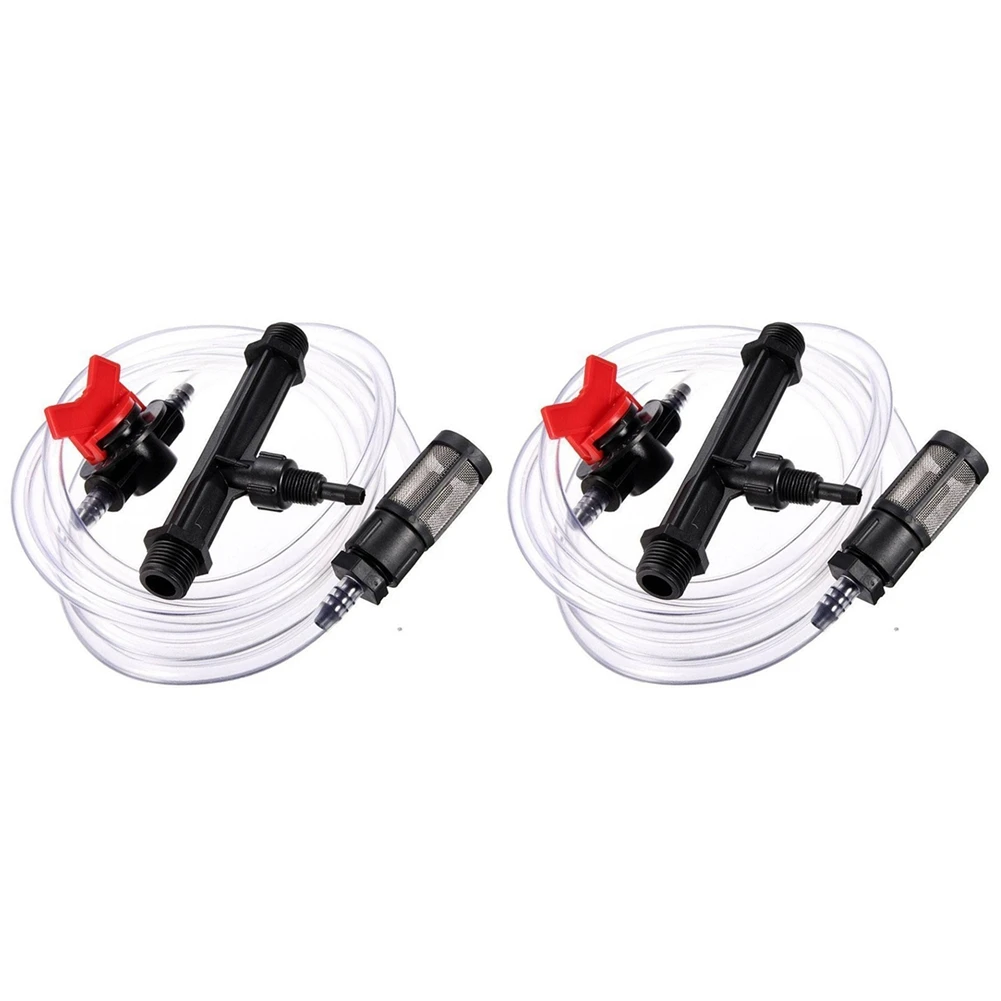 

B03C-2Pcs 3/4 садовое ирригационное устройство Вентури, инжектор для удобрений, переключатель, комплект водяных трубок