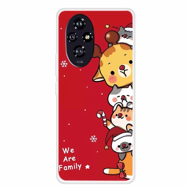 For Huawei Honor 200/200 Pro Case Transparent snowman Soft Santa Claus Silicone Back Cases For Honor 200/200 Pro TPU Clear Shell