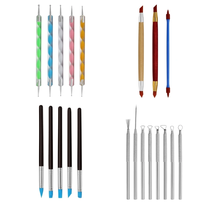 Carving Modeling Clay Sculpting Tool Set Plastic Crafts Clay Modeling Tool Double End Dotting Clay Tool for Embossing