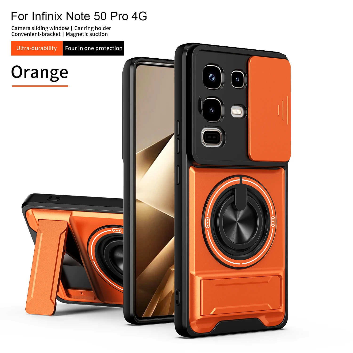 For Infinix Note 50 Pro Case Infinix Note 50 Cover Note 50 Phone Case Magnetic Holder Military Armor Camera Protection Cover