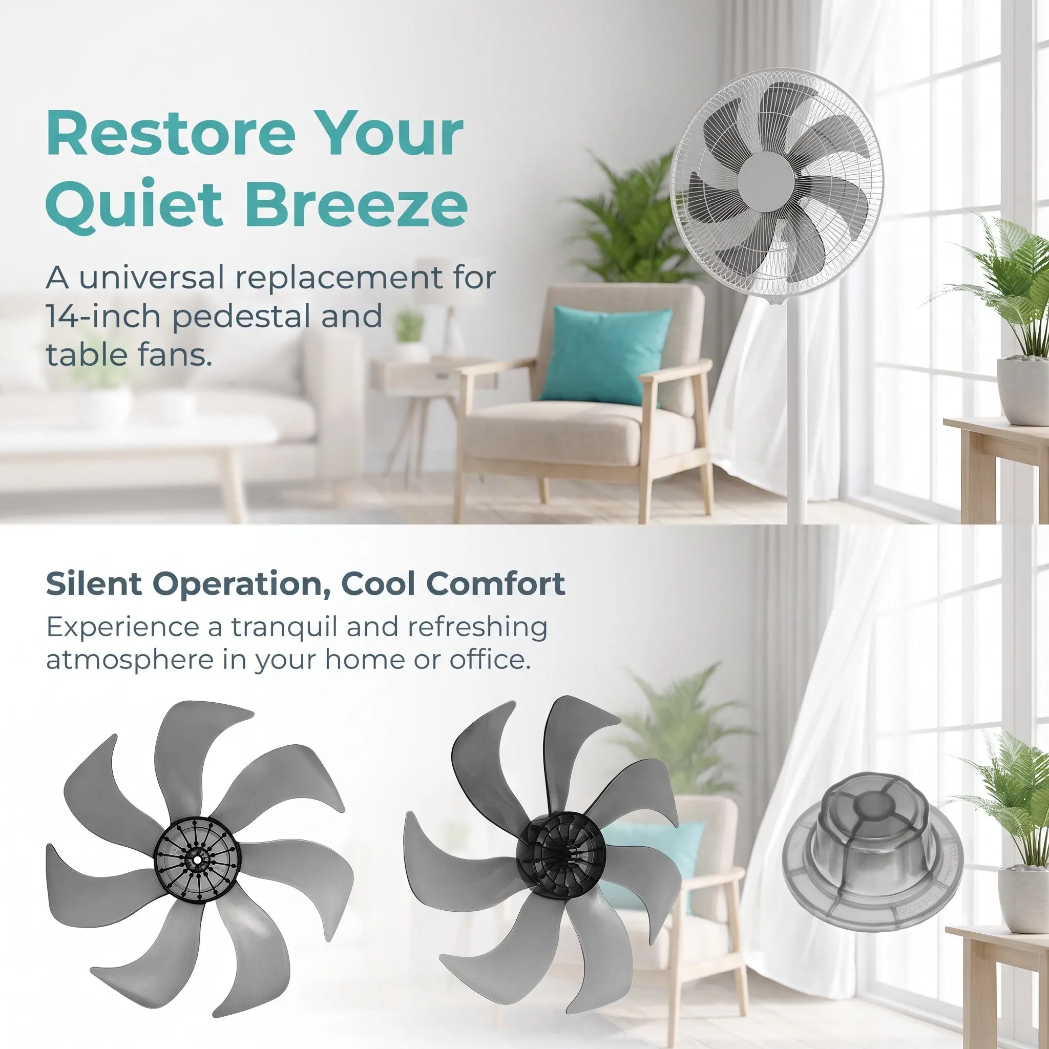 Standing Floor Fan Replacement Parts Ceiling Blade Table Universal Blades PP Desk Fans