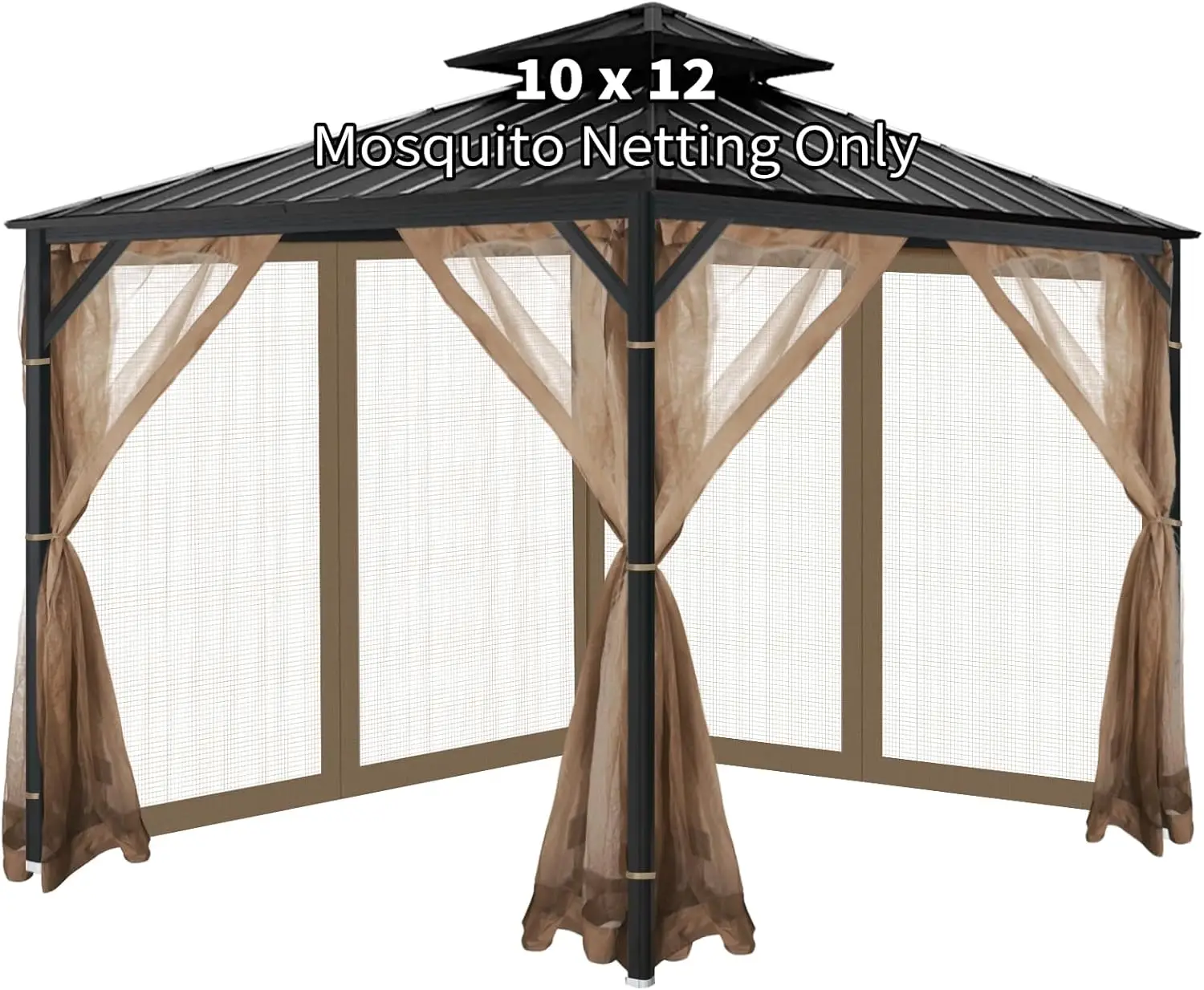 

Универсальная москитная сетка для беседки, 3х3.6 м, для уличных патио-заграждений с молнией (коричневая)