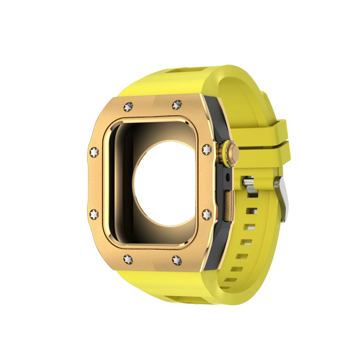 Imagem -04 - Ouro de Luxo para a Apple Ver Band 45 mm Série para Iver Série se 44 mm Faça Você Mesmo Modificação Kit Aço Inoxidável Case de