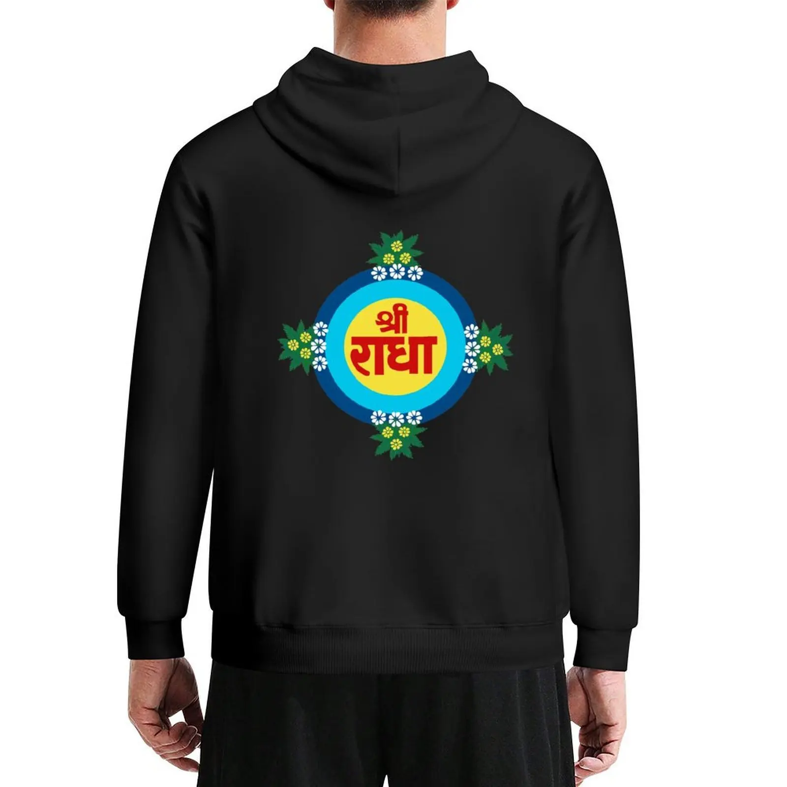 

Shri Radha Red Yellow Blue Hoodie hooded shirt men's sweat-shirt anime clothes clothes for men hoodie graphic