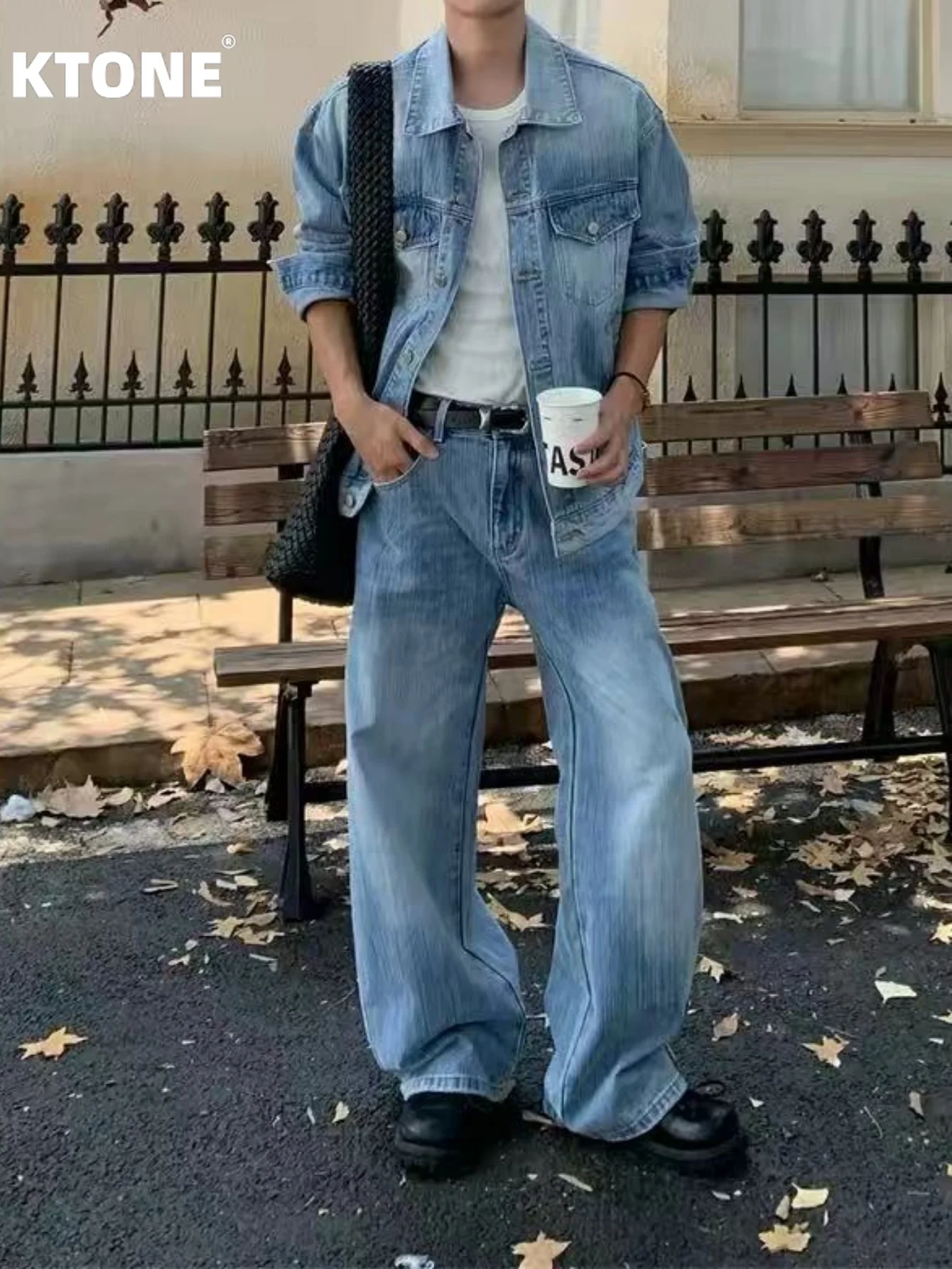 

Мужские синие джинсы Slim Fit, оригинальный дизайн, мода Y2K, удобные дышащие джинсовые брюки для мужчин и женщин.