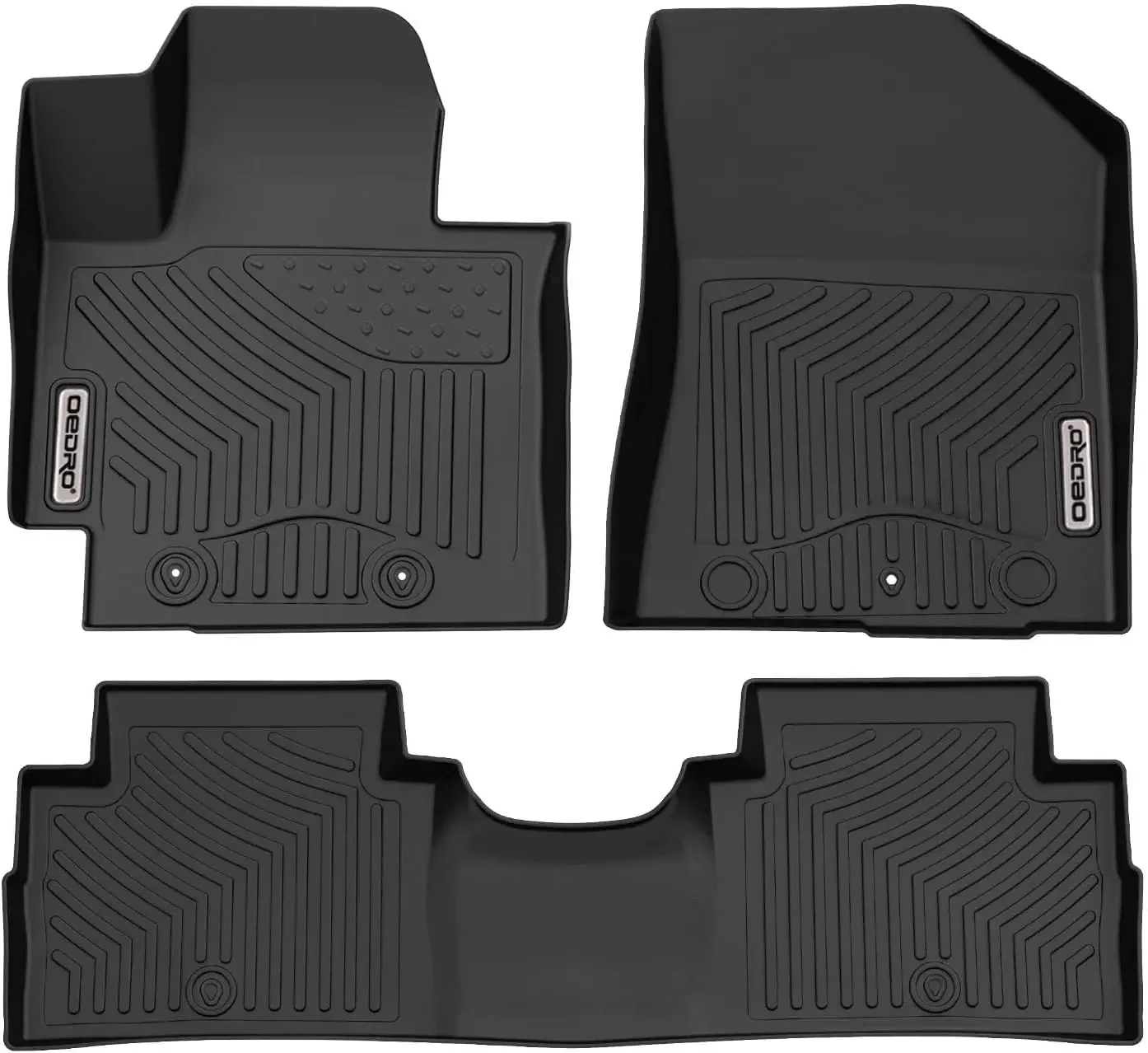 Floor Mats Fit for 2014-2019 Kia Soul, Unique Black TPE All-Weather Guard Includes 1st and 2nd Row: Front, Rear, Full Set