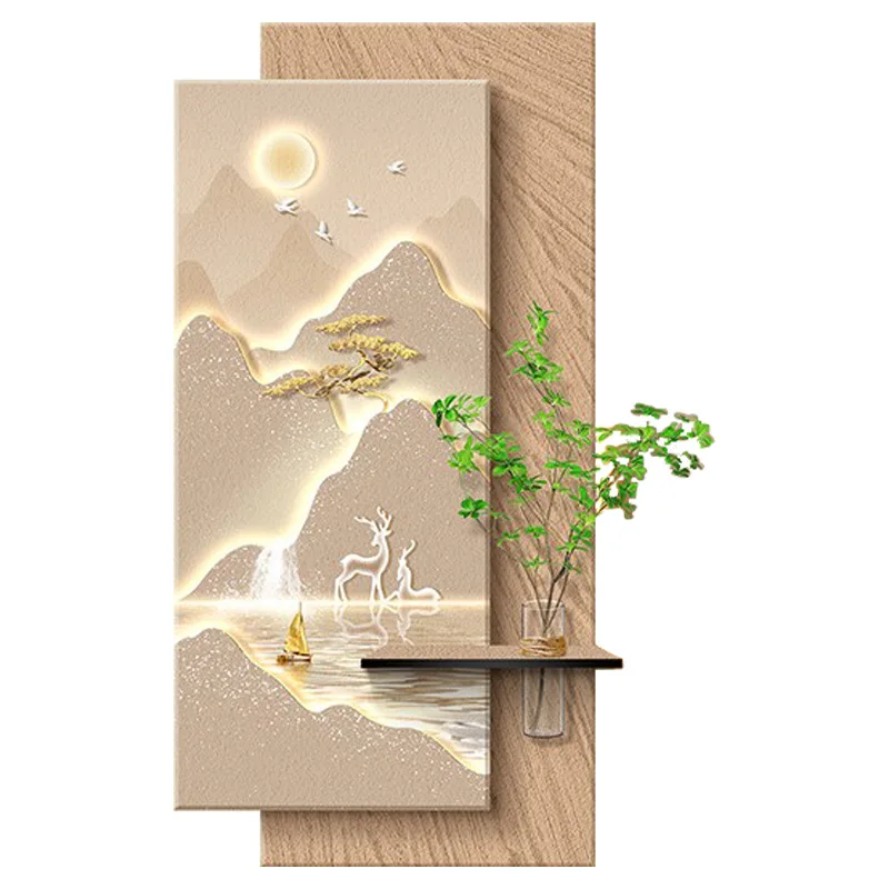 Modern light luxury entrance decorative painting, high-end hydroponic green plant hanging painting, new model, front door