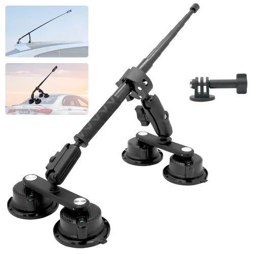 Imagen 1 del producto Soporte de succión fuerte para coche Insta360 x5,x4,x3,x2, One RS,R para cámara GoPro, Kit de montaje de succión para cámaras de acción, palo Selfie