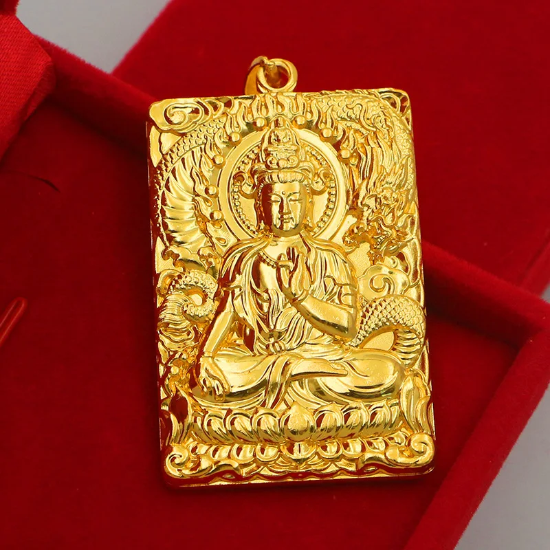 

Золотой кулон для мужчин из настоящего золота 9999 пробы (24K) в стиле Gold Shop, с изображением Будды, изысканный дизайн, роскошное ювелирное изделие.