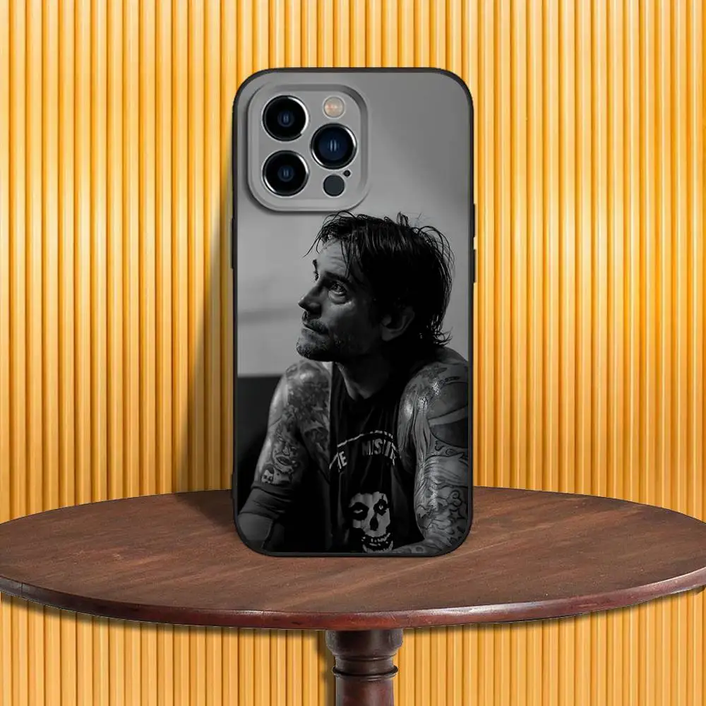 CM P-Punk WWE RAW Phone Case For iPhone 17,16,15,14,13,12,11 Pro,Max,Plus,XR,Mini,Air,E Black Full-coverage Soft Case