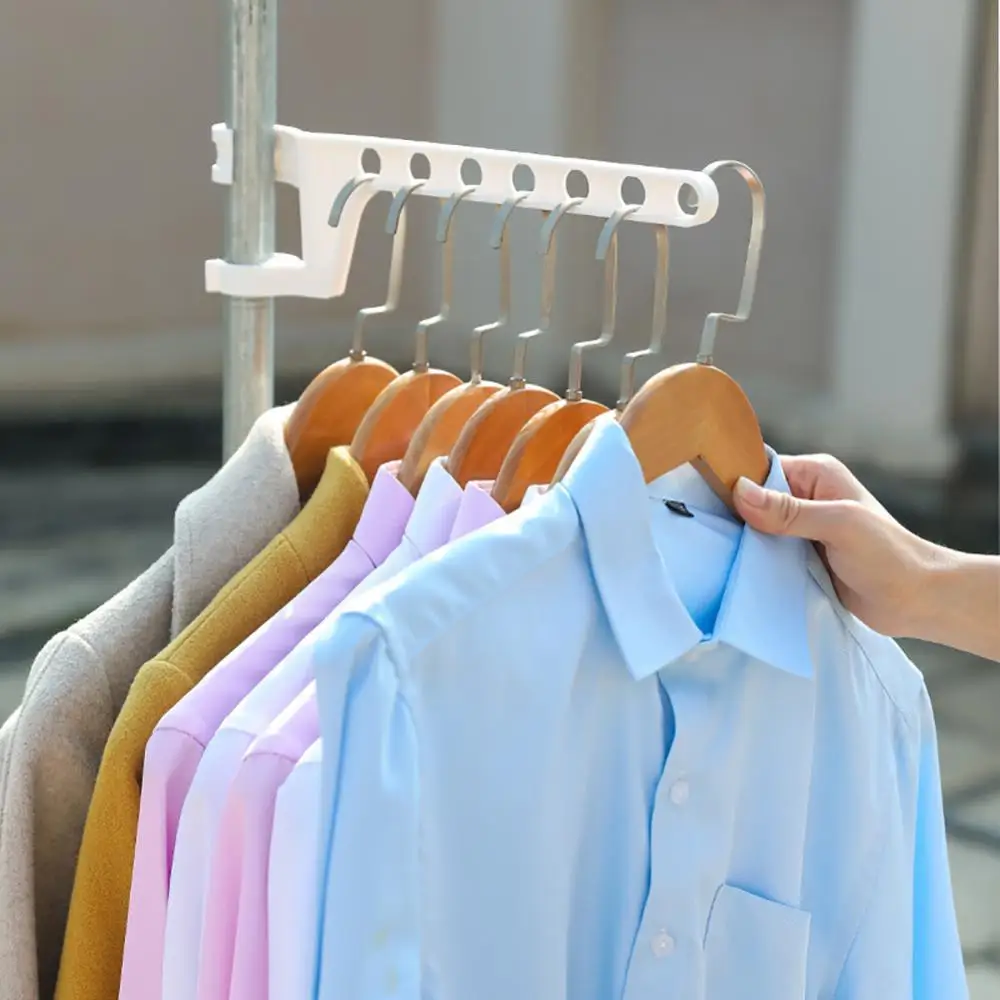 Storage Racks Non-slip Seven-hole Porous Clothes Hook Hanging Clothes Drying Rack Removable Large-capacity Clothes Hanger