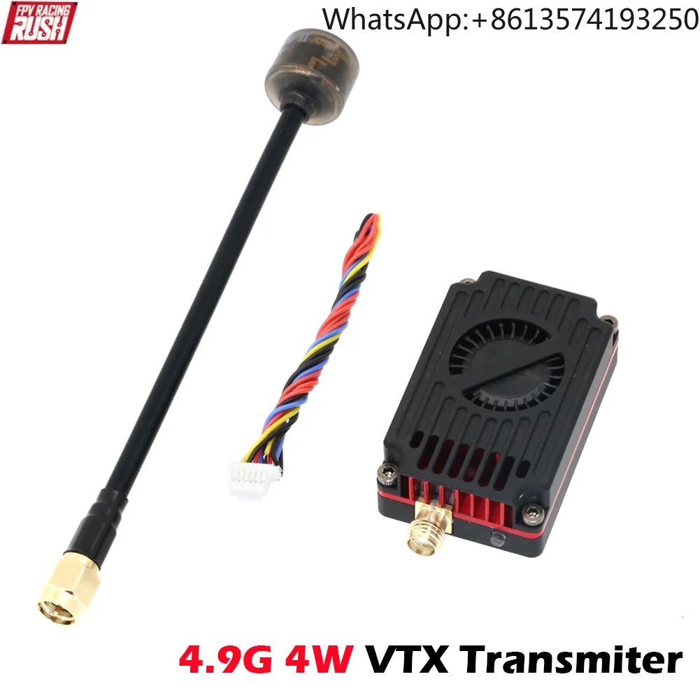 

RushFPV 4.9G 4W VTX Transmitter Module 48CH 4000W Built-in Heat Sink+Fan For Long Range Drone RC Model Parts FPV