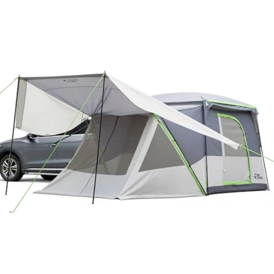 

SUV Tent with 2 Rooms Rainfly Awning for Family Camping 60 More Space Car Tent for 5-9 Person Dual-Use for SUV or Ground Campin