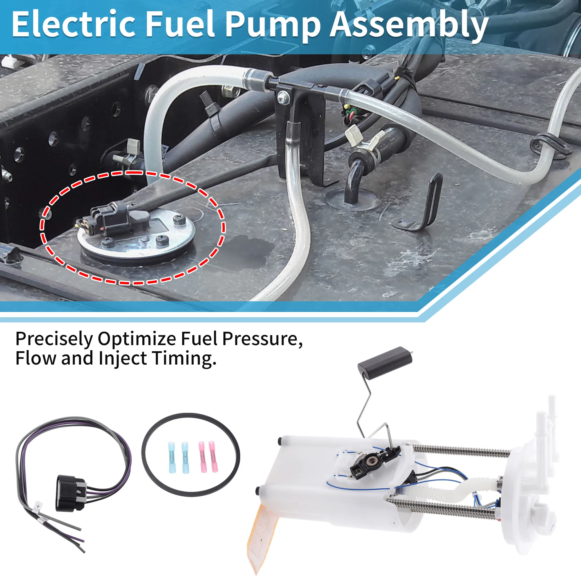 

X Autohaux Electric Fuel Pump Assembly E3932M Fuel Filter Pump Module for Chevrolet Tahoe 1996-1997 Sport Utility V8 5.7L Petrol