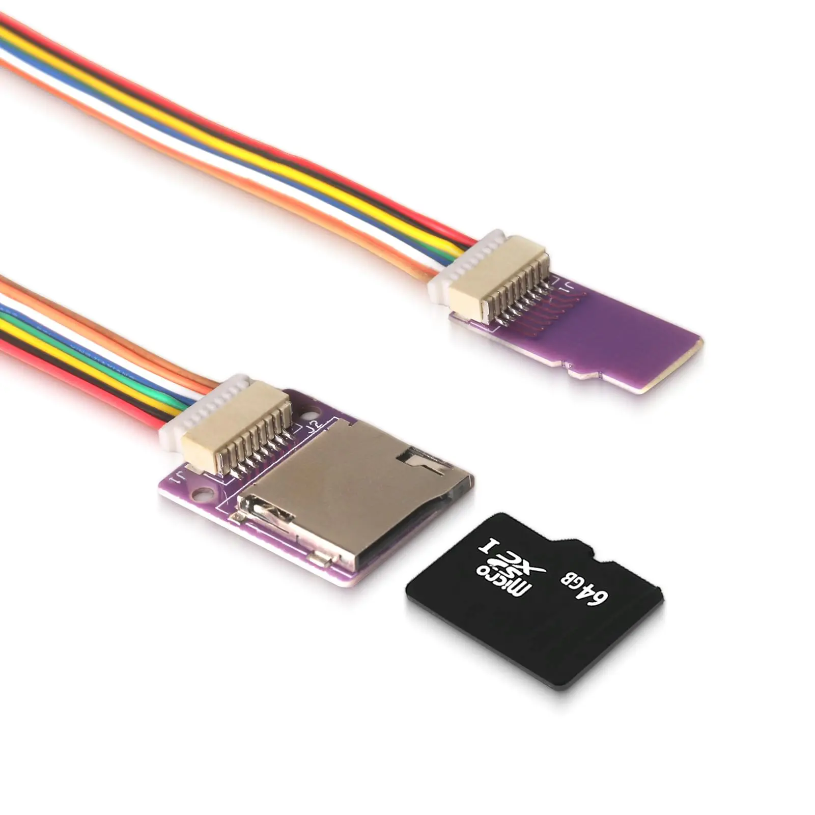 Cabo de extensão de cartão micro sd para micro sd, adaptador de cartão tf dividido, flexível, macho para fêmea, cabo de extensão com furos para parafusos