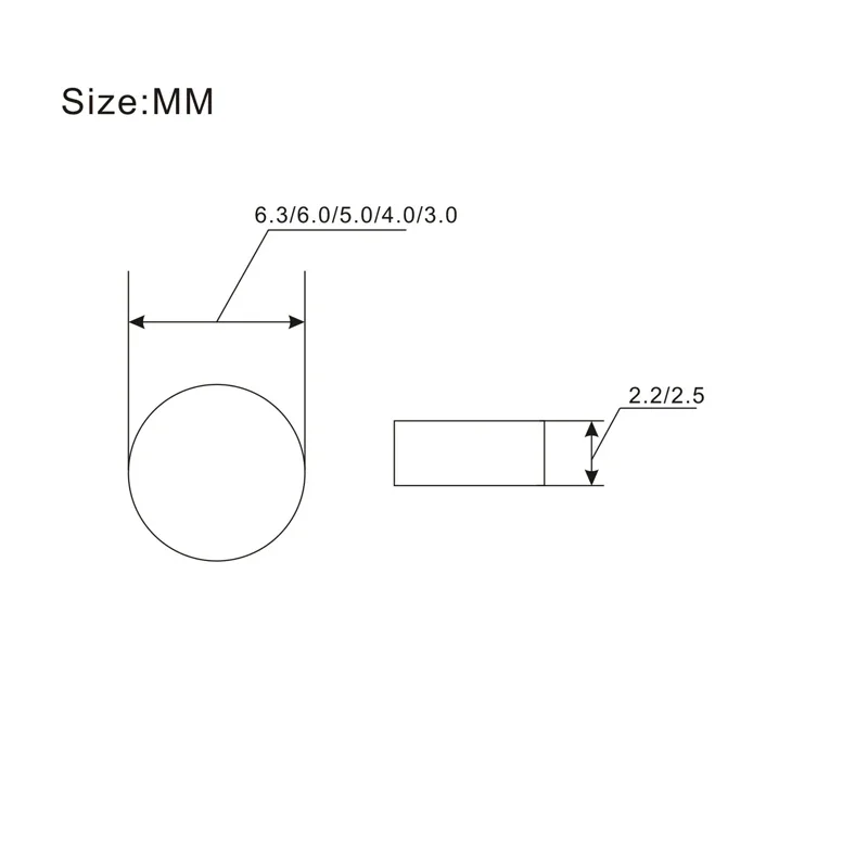 50個ギター指板ドット指板マーカーインレイドットabsアクリルフレットインレイドット直径6.3 6.0 5.0 4.0 3.0mm