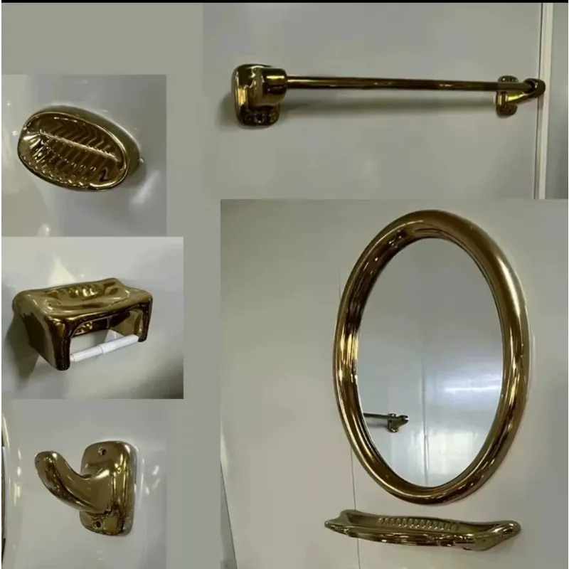 Gold Electroplated Luxury Toilet Cyclone Flushing With Automatic Features Floor Mounted Elongated Bowl Dual-Flush view 5