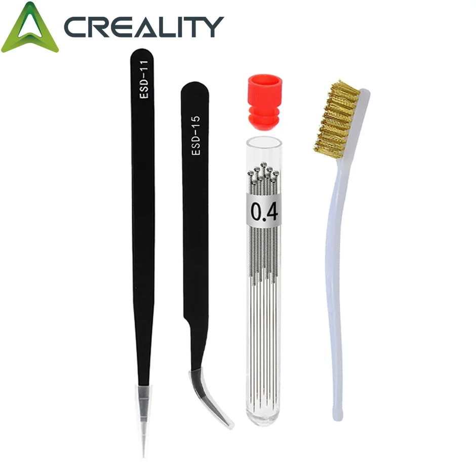 

10 шт./лот, детали для 3D-принтера, гибкая насадка, очиститель Hotend, игла для чистки, сверло, щетка, пинцет, набор инструментов для Ender 3