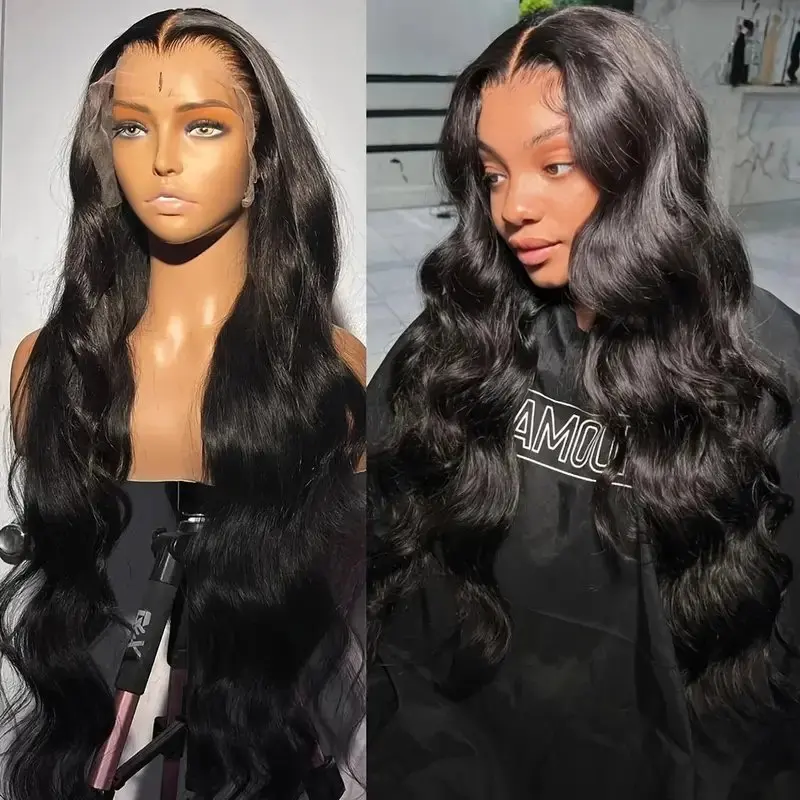 Rosabeauty HD Nature Color Body Wave 13X6 HD Transparent Lace Frontal Wig 13X4 Front Human Hair Glueless Wig 150% Density