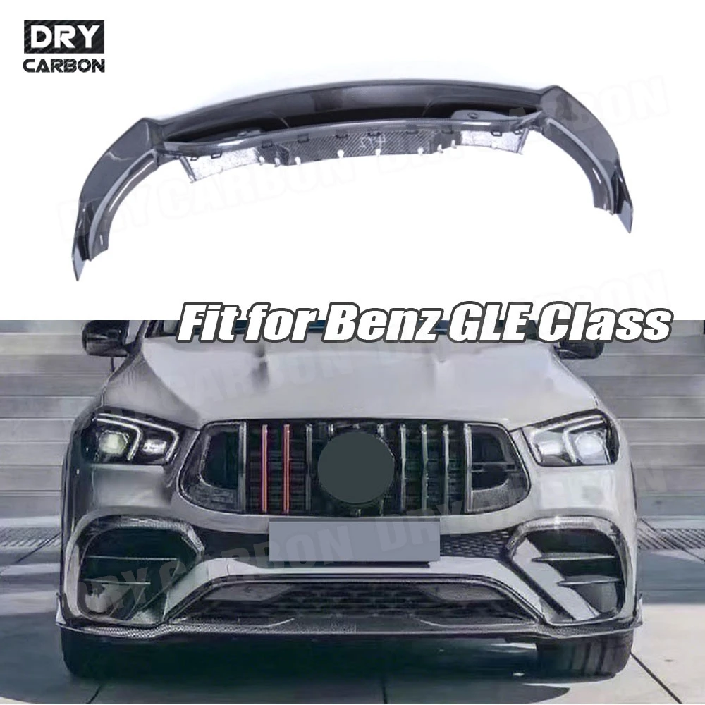 

Carbon Fiber Car Front Bumper Lip Spoiler Chin for Benz GLE Class W167 GLE63 AMG SUV 2021-2023 FRP Car Decoration Accessories