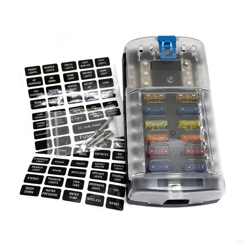 

12 Circuit Automotive Box 100A Per Channel Waterproof ABS Materials M89B