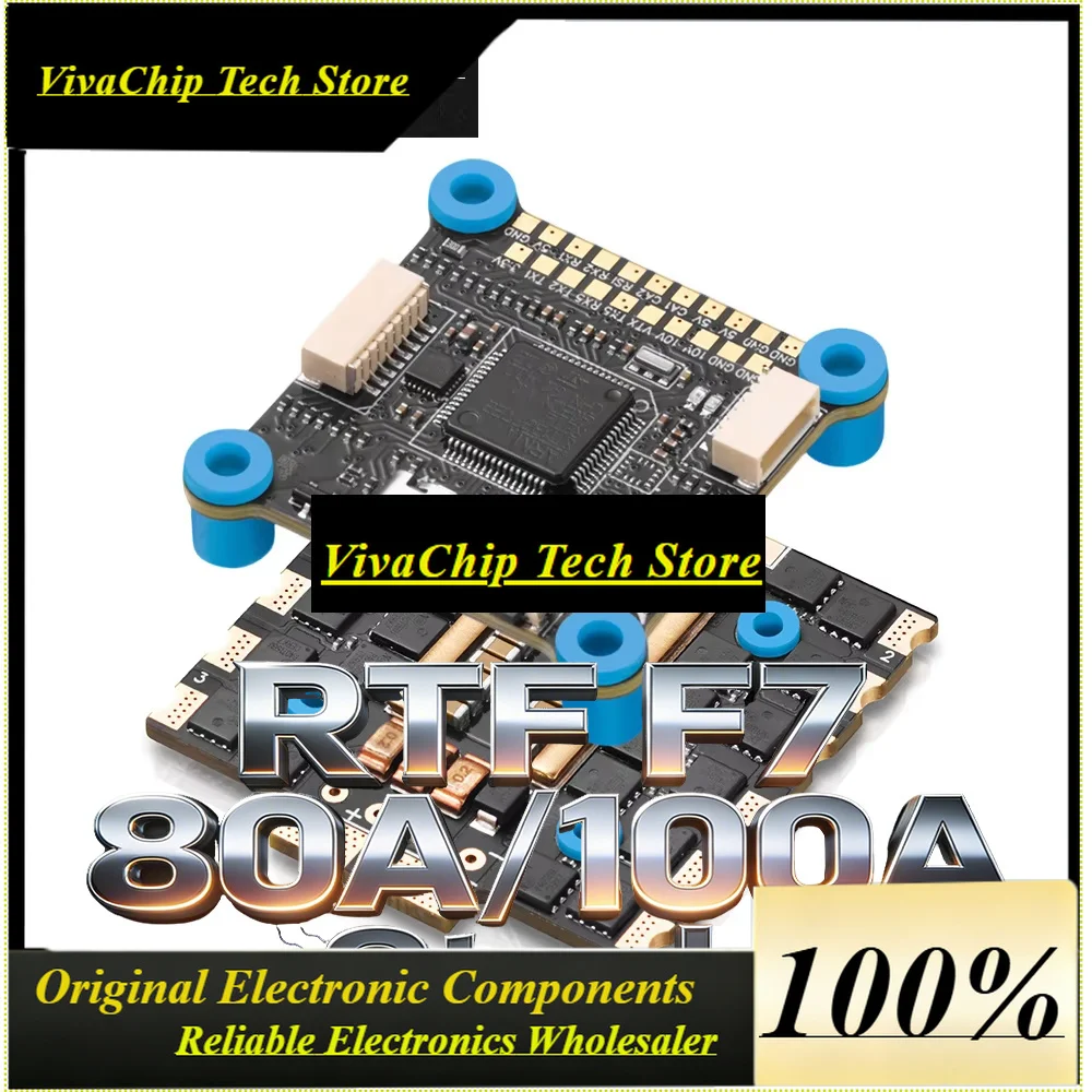 VIVaSHobbywing RTF F7 8S Lite FC, 80A/100A 4in1 4-8S Lite AT 32-bit PWM,DSshot300/600 ESC For 15-18inch 4-axis FPV Drone Accesso