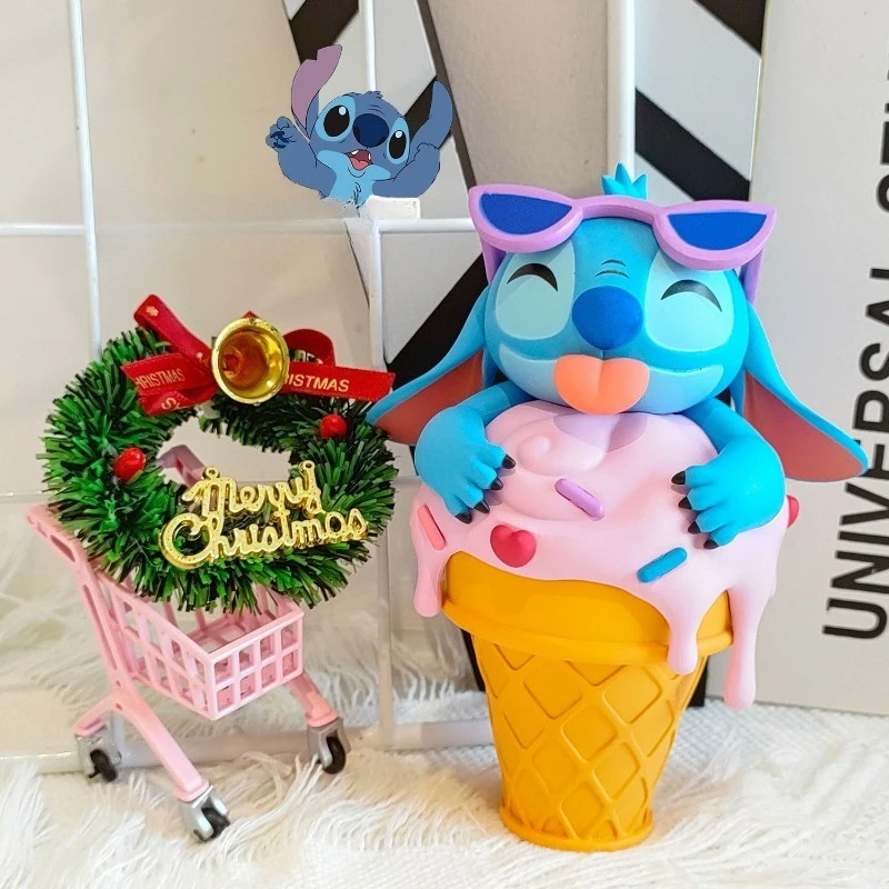 

Disney Anime Figures Stitch Alien Ice Cream Series Action Figure Pvc Cartoon Model Doll Room Decoration Toys Kids Birthday Gifts