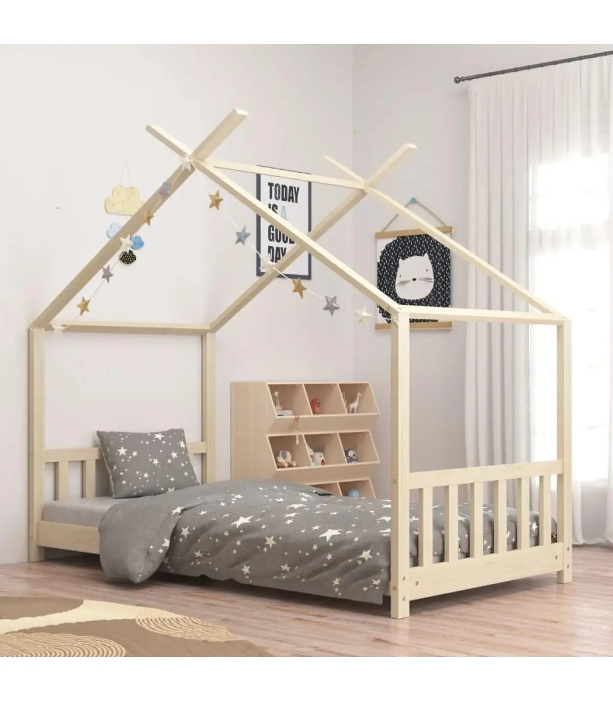 Cribs and beds for children bed frame solid pine wood 70x140 cm