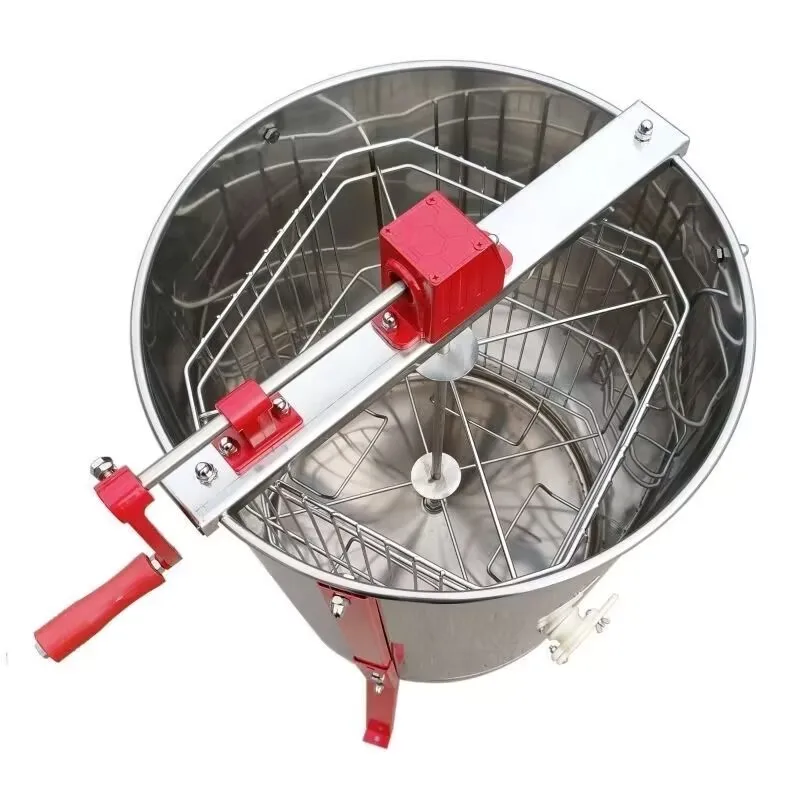 4 Frame Hand Crank Honey Extractor Stainless Steel Beekeeping Centrifuge Honey Separator with Support Legs Small Apiary Supply