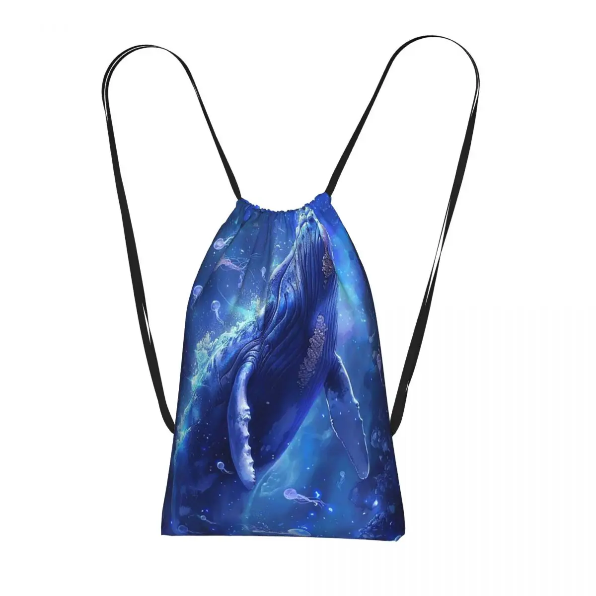 

Синие рюкзаки с узором глубоководных медуз и китов, многофункциональные сумки на шнурке, сумки для обуви, сумки для книг, сумки для путешествий и школы