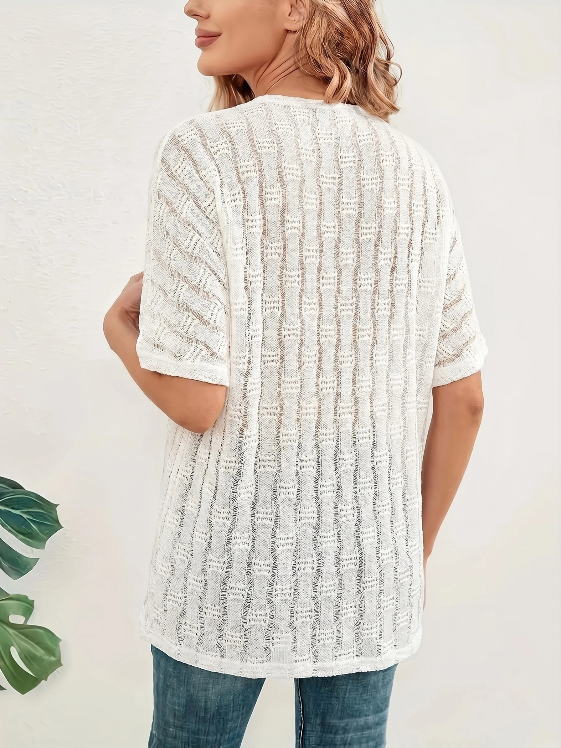 Ladies plus Size Solid Color Knitted Comfortable Design Open Cardigan Sweater
