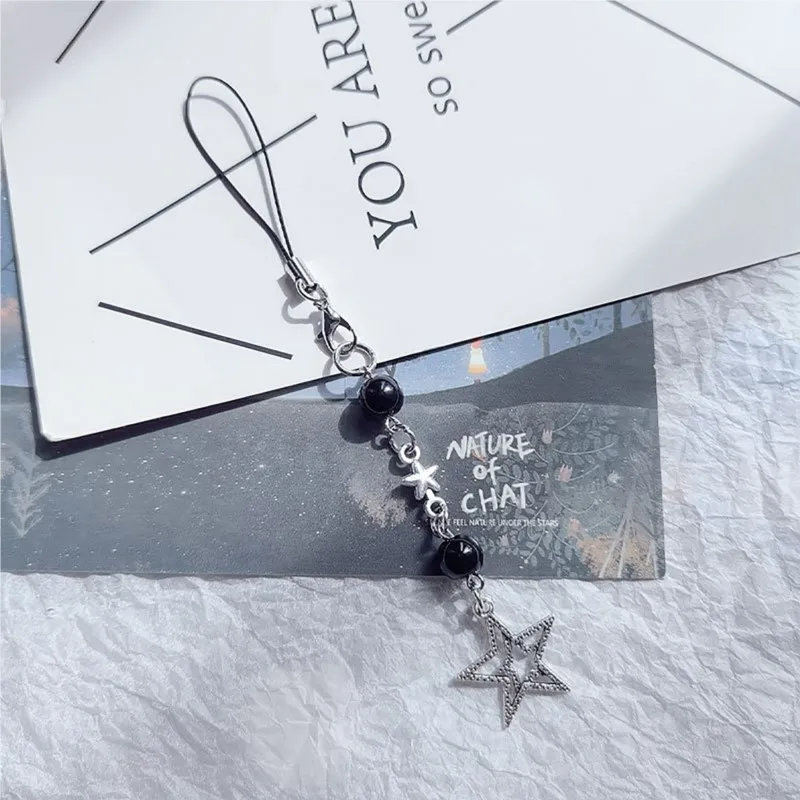 Y2k Minimalist Star Phone Strap Fashion Metal Phone Lanyard Cell Phone Chains For Girls Keychain Pendant