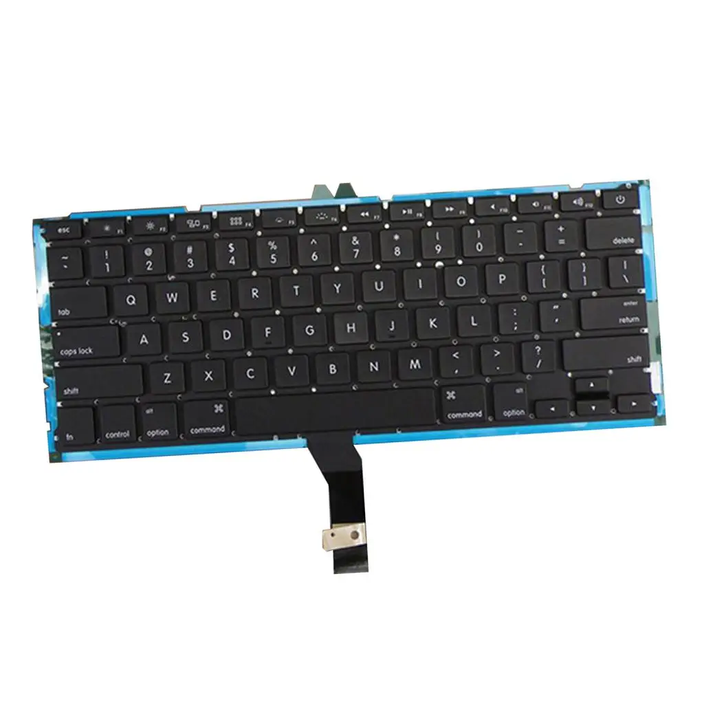 Backlit Laptop Keyboard Replacement Part Plastic Black US Qwerty for Macbook Air A1369 A1466 MC503 MC504
