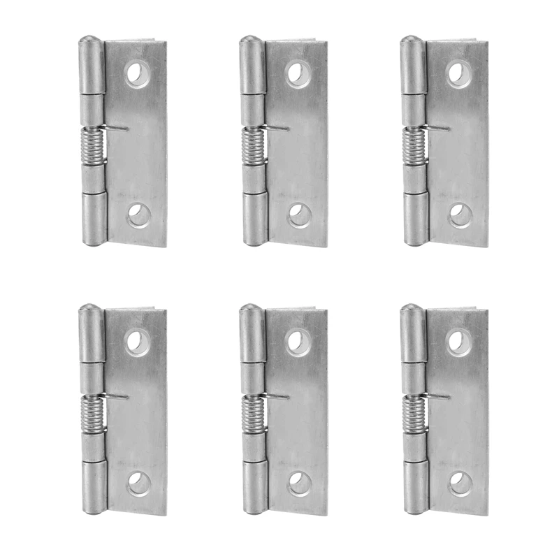 6X 2 Inch Long Stainless Steel Self-Closing Corner Spring Draw Door Hinge