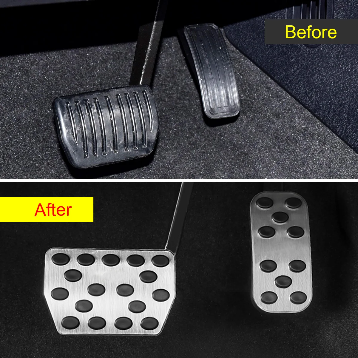 For Lincoln MKZ MKX MKC Continental Corsair Nautilus Aluminum Non Slip Foot Pedal Covers Anti-Slip Car Foot Brake Pad Gas Fuel