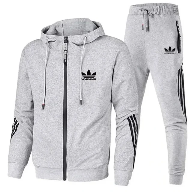 Brand Men Tracksuit 2 Pieces Men\'s Winter Jacket Casual Zipper Jackets Sportswear+Pants Sweatshirt Sports Suit Men Sets Clothing