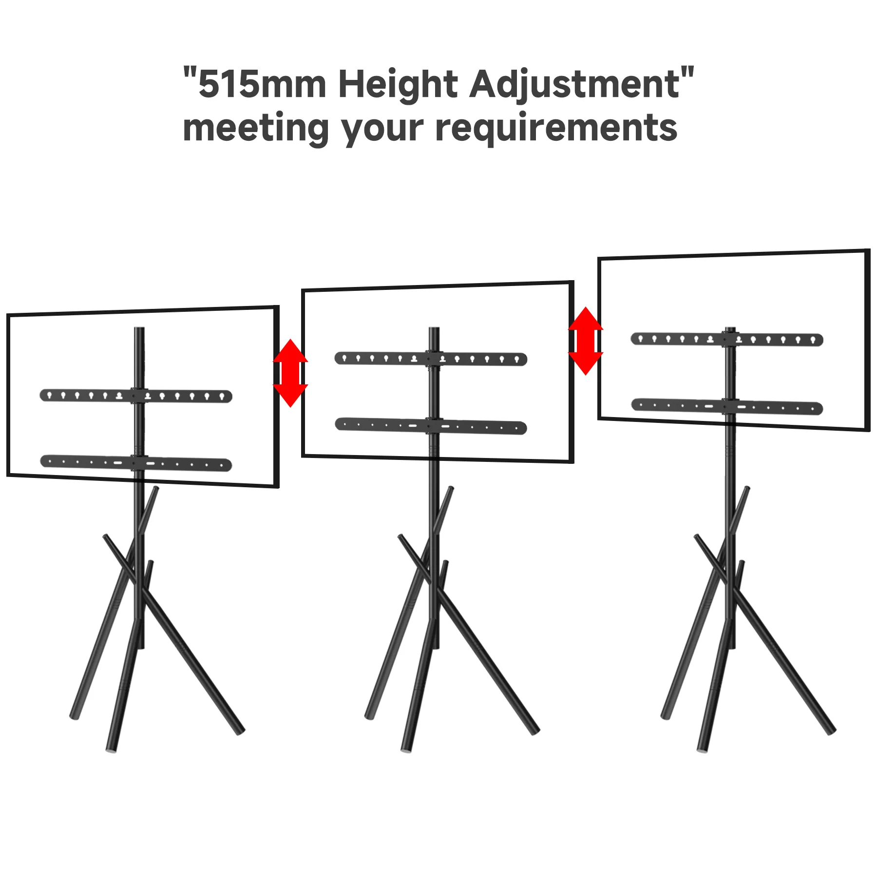 HILLPORT Artistic Easel TV Floor Stand for 32-75 Inch Screen, Tripod tv Stand Height Adjustable, Suitable for Bedroom, Black view 2