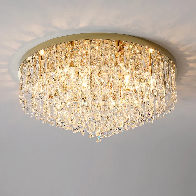 Modern Crystal Ceiling Lights For Living Room Ceiling Lamp Kitchen Gold Bedroom Surface Mounted Conference Hall Lighting Fixture